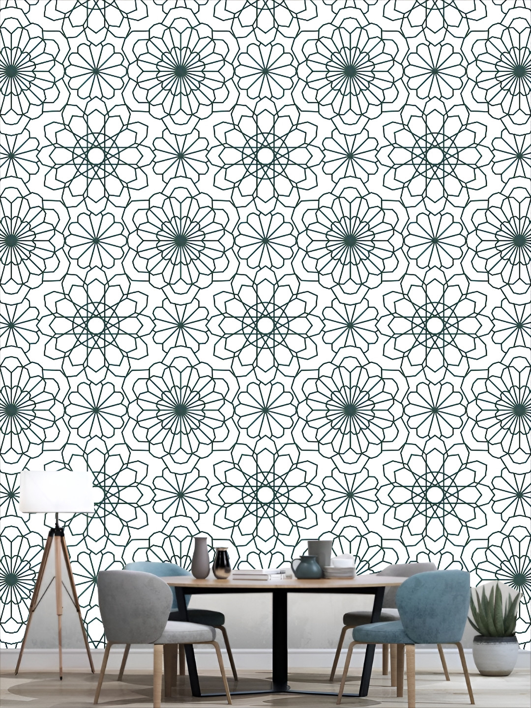 

KSHIRSA White & Green 3D Printed Self Adhesive Wall Sticker