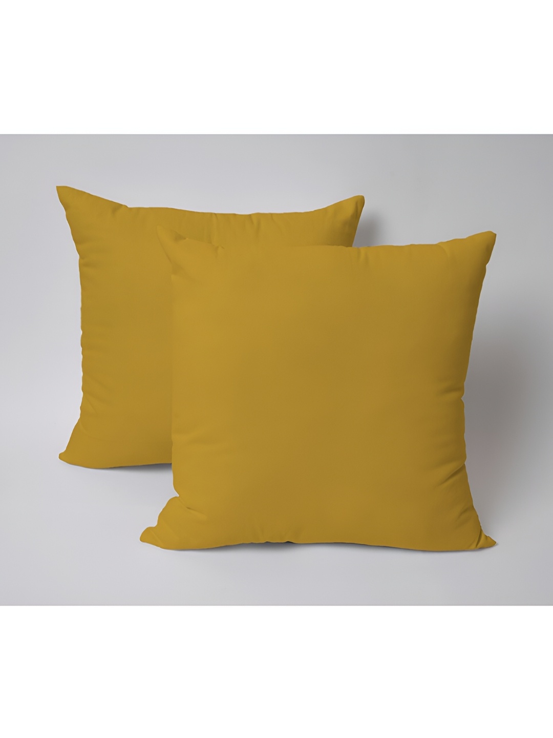 

SKANDA FAB 2-Piece Mustard Yellow Pure Cotton Sofa Cushions