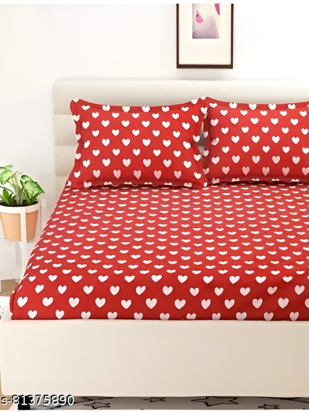 

Supreme Home Collective Red Printed 144 TC Queen Bedsheet with 2 Pillow Covers