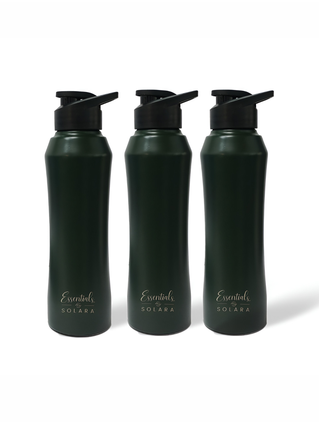 

Solara Green 3 Pieces Stainless Steel Solid Single Wall Vacuum Water Bottle 1L each