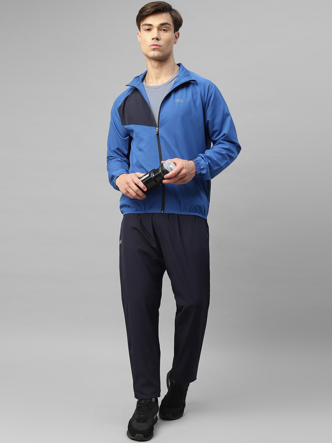 

DIDA Mock Collar Light Weight Stretchable Quick Dry Sports Tracksuits, Navy blue