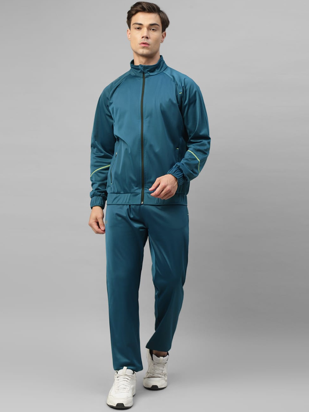 

DIDA Comfort Fit Mock Collar Light Weight Stretchable Quick Dry Sports Tracksuits, Teal