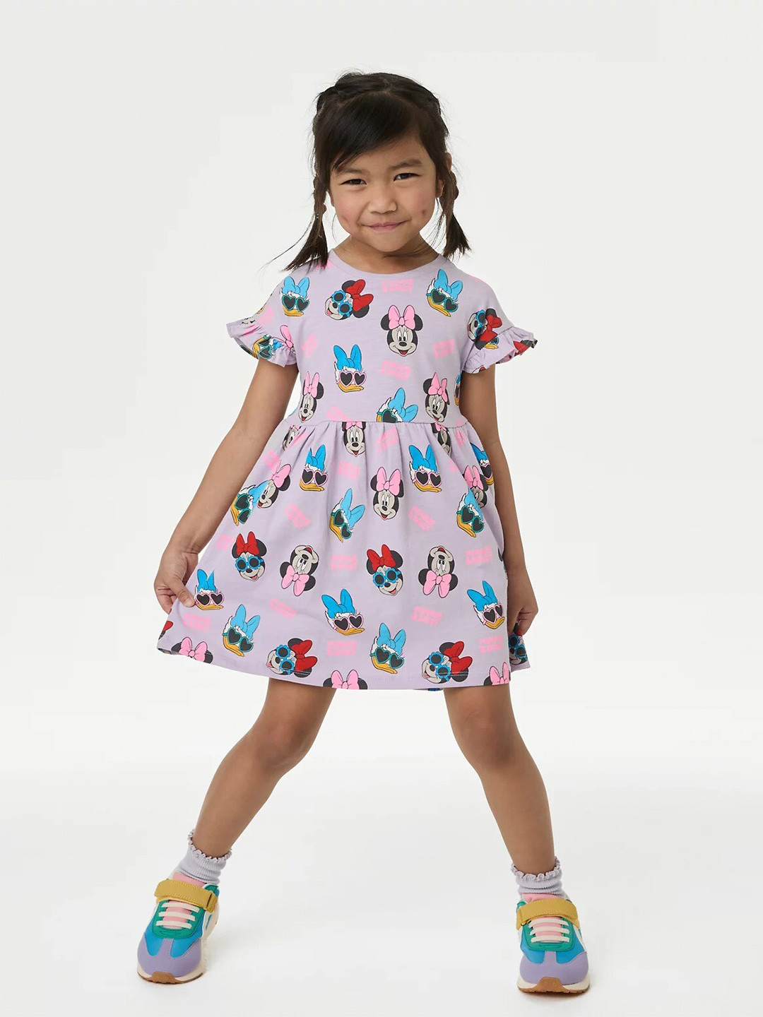 

Marks & Spencer Mickey & Friends Printed Pure Cotton A-Line Dress, Pink