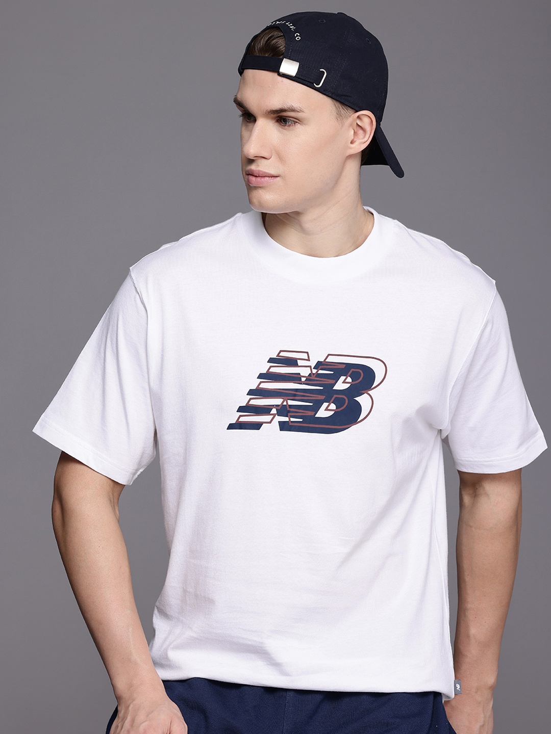 

New Balance Pure Cotton Printed Relaxed Fit Sports T-shirt, White