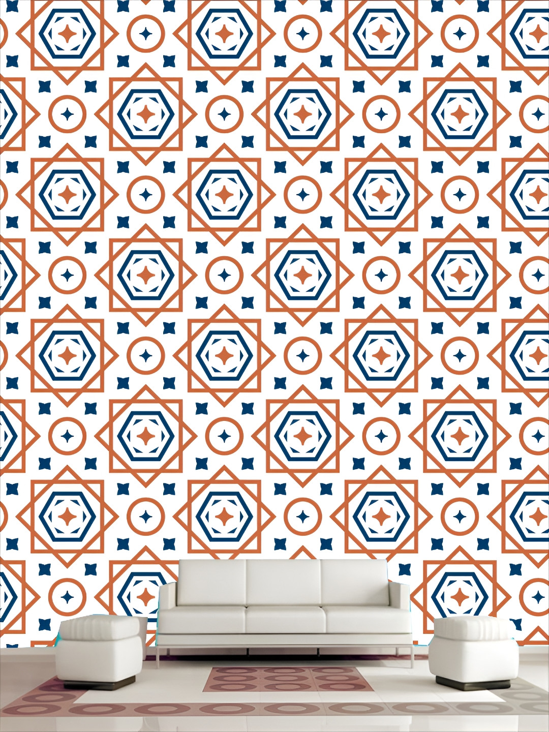 

KSHIRSA White & Blue 3D Printed Self Adhesive Wall Decals and Stickers
