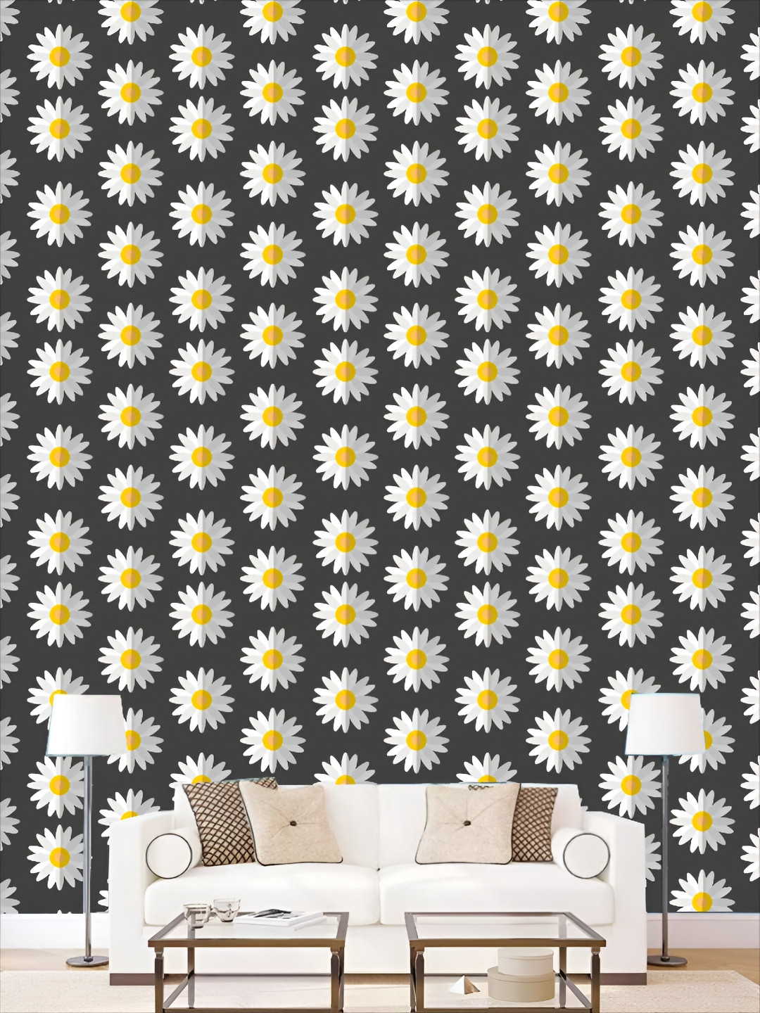 

KSHIRSA Black White & Yellow 3D Printed Self Adhesive Wall Stickers