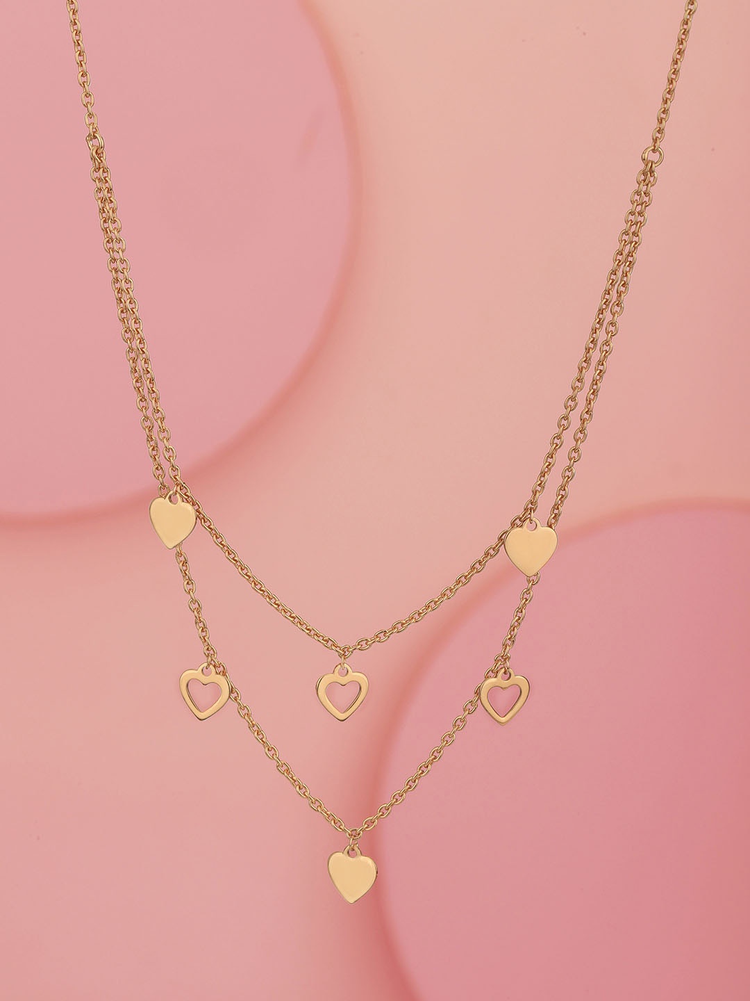 

Carlton London 925 Sterling Silver Rose Gold-Plated Layered Necklace