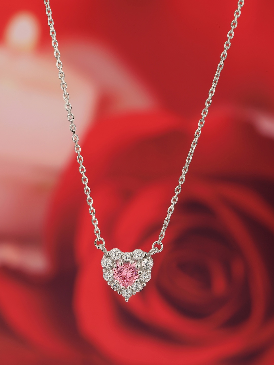 

Carlton London 925 Sterling Silver Rhodium-Plated Necklace