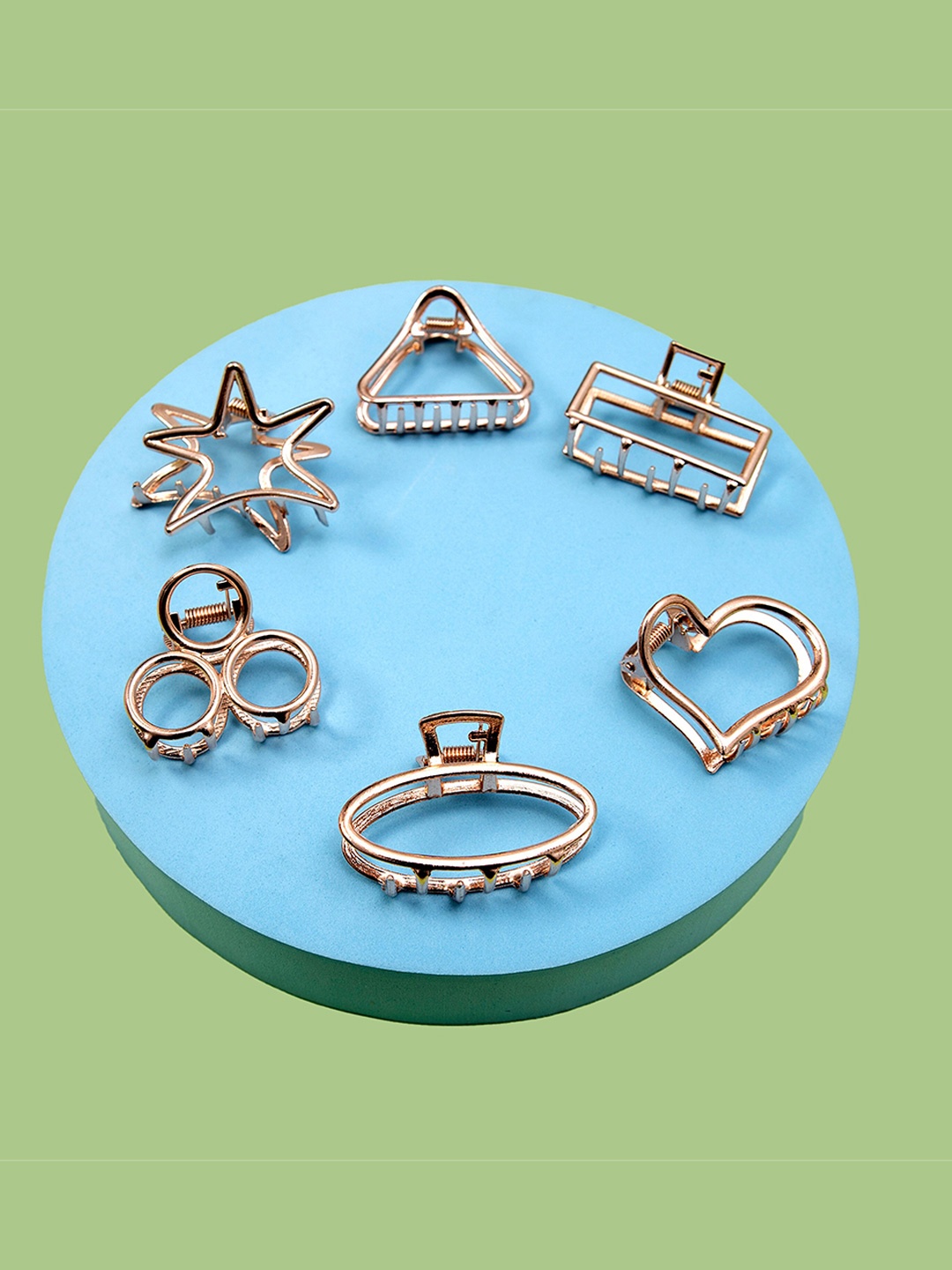 

Unboxkar.in Women Set of 6 Metal Claw Clips, Gold