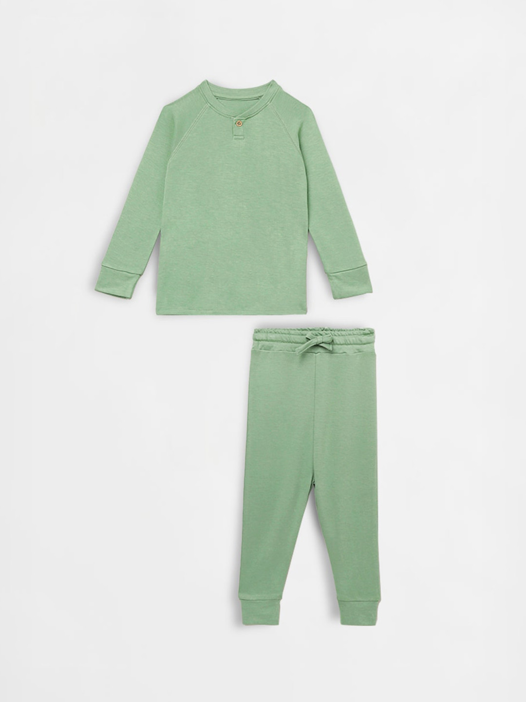 

cocoon care Boys Round Neck T-shirt with Trousers, Green