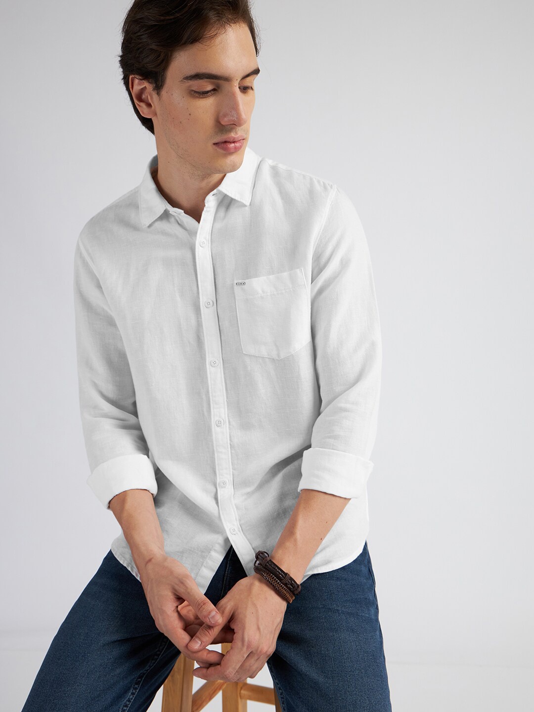 

Lee Spread Collar Casual Shirt, White