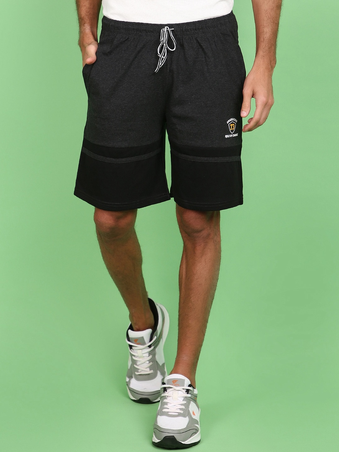 

V-Mart Men Mid-Rise Cotton Sports Shorts, Grey