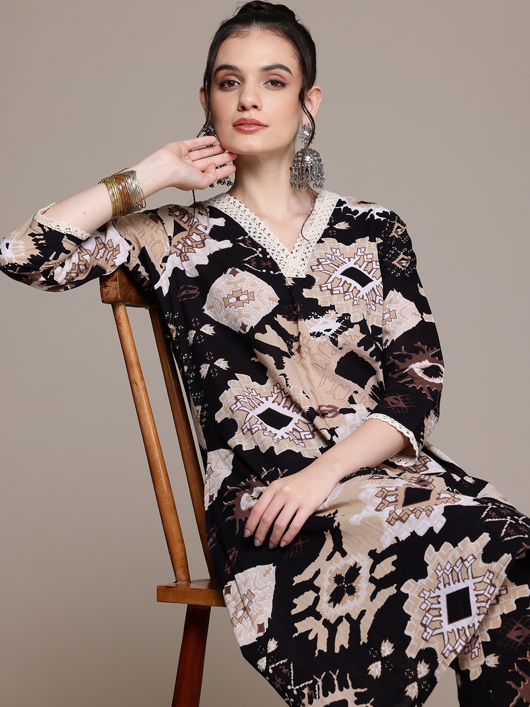 

Readiprint Printed Pure Cotton Co-Ords, Black
