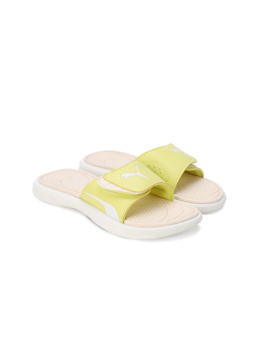 

Puma Women Royalcat Comfort SOFTRIDE Textured Slider, Yellow