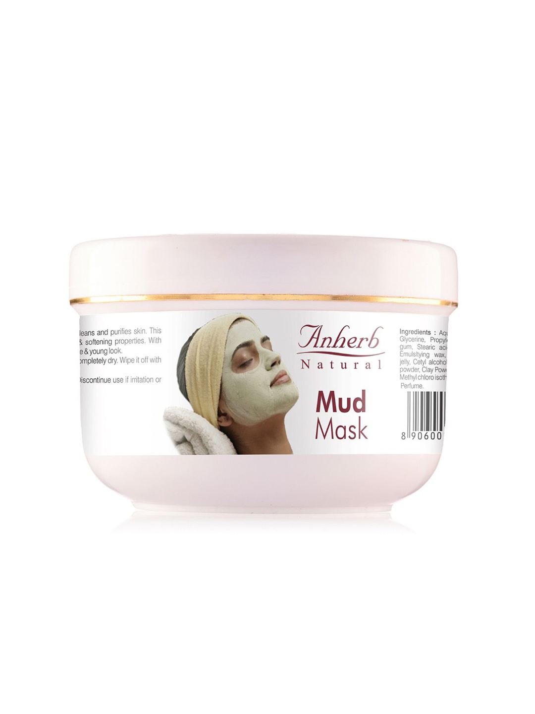 

Anherb Natural Mud Mask with Clay & Kaolin Powder - 200 g, White