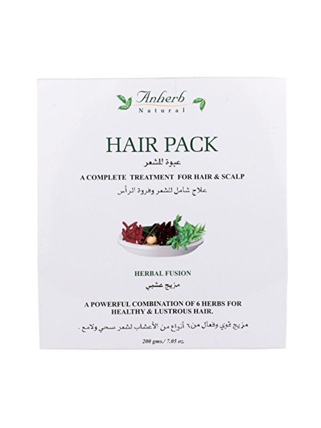 

Anherb Natural Herbal Fusion Hair Pack with Amla Shikakai Neem Henna - 200g, White