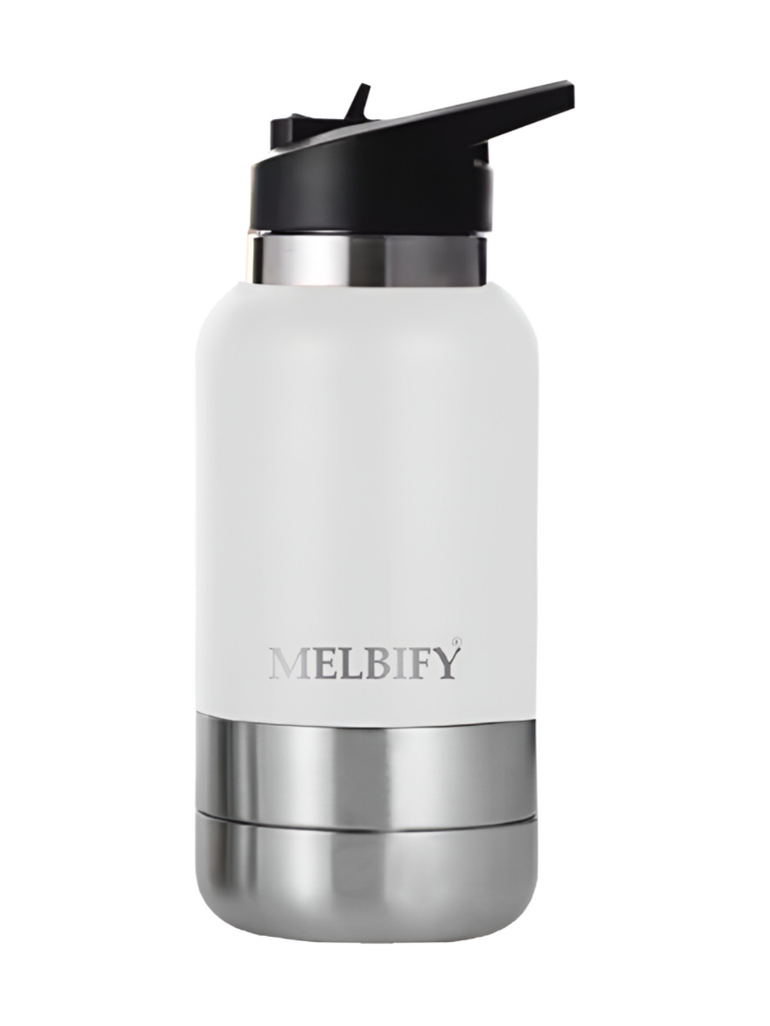 

MELBIFY White & Black Stainless Steel Double Wall Vacuum Water Bottle 1 L