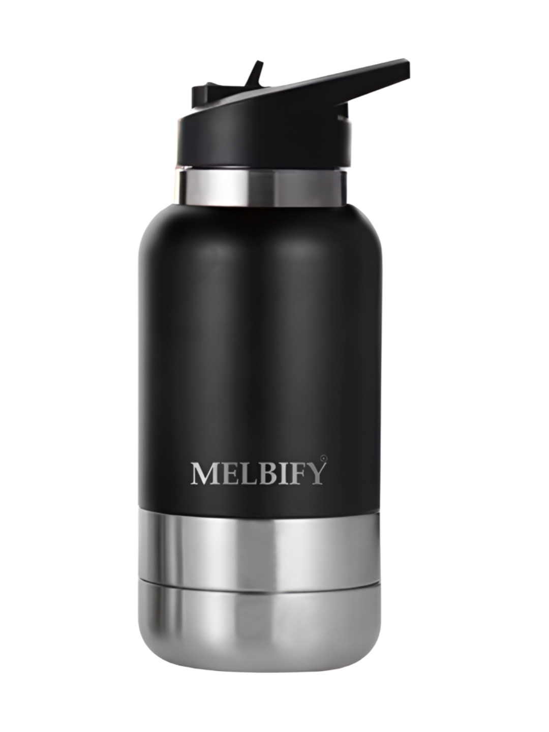 

MELBIFY Black Stainless Steel Double Wall Vacuum 2-in-1 Thermos Sipper 1L