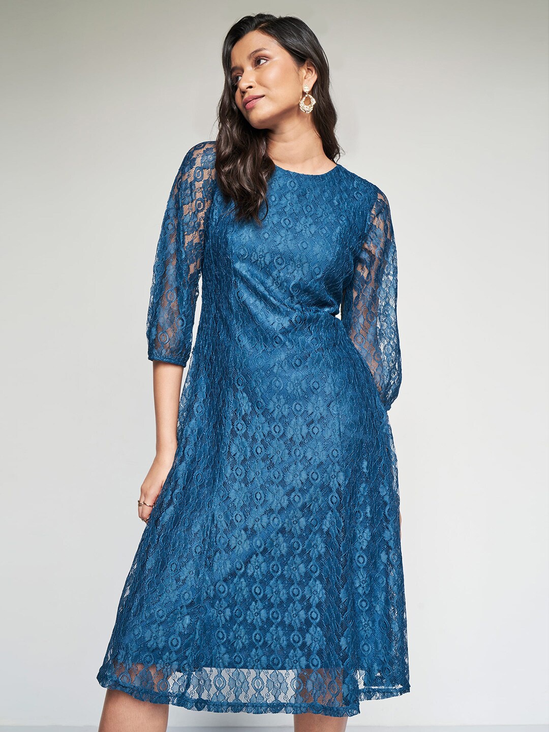 

AND Self Design A-Line Dress, Teal