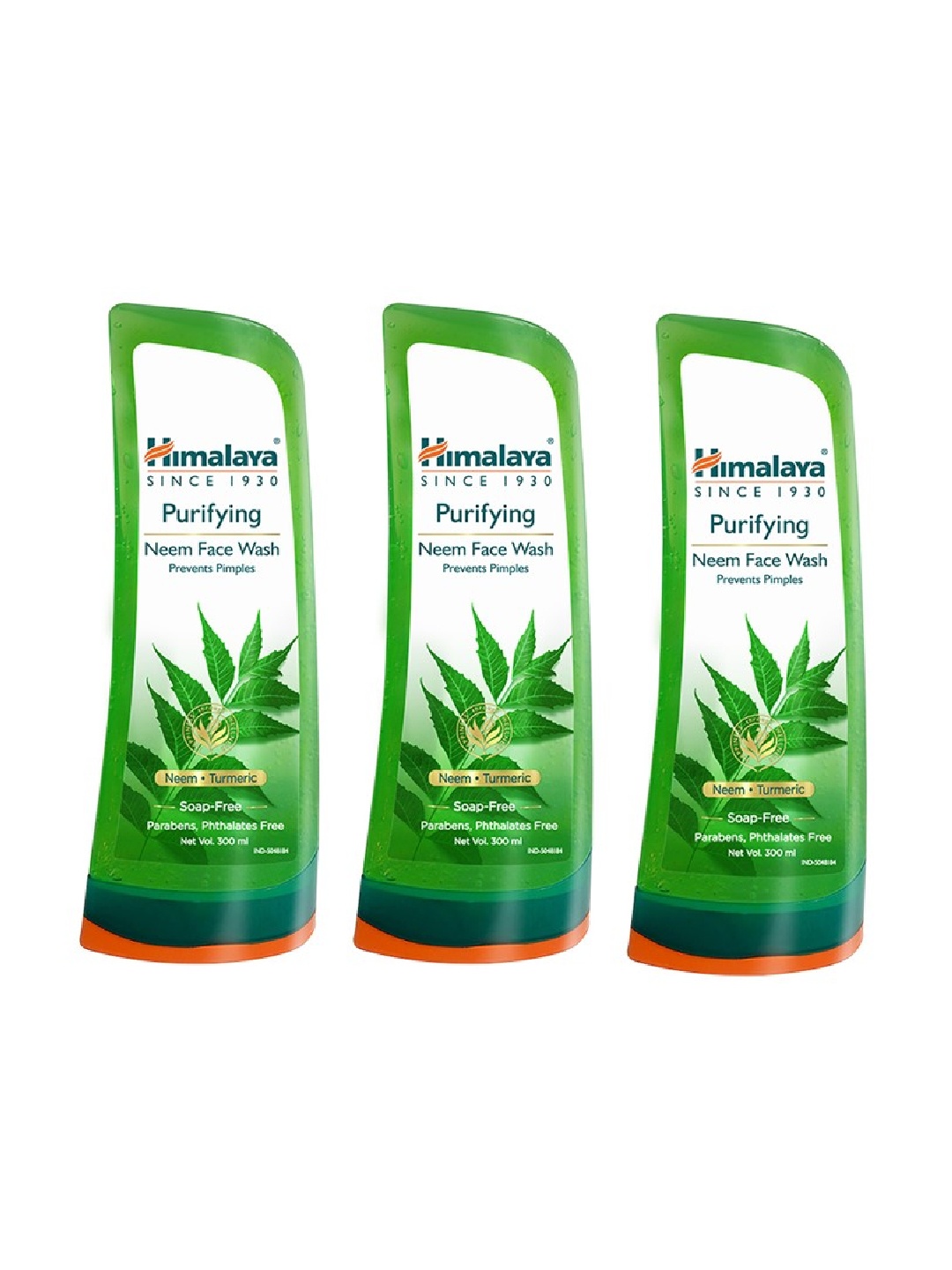 

Himalaya Set of 3 Purifying Neem Face Wash to Prevent Pimples - 300 ml Each, Green