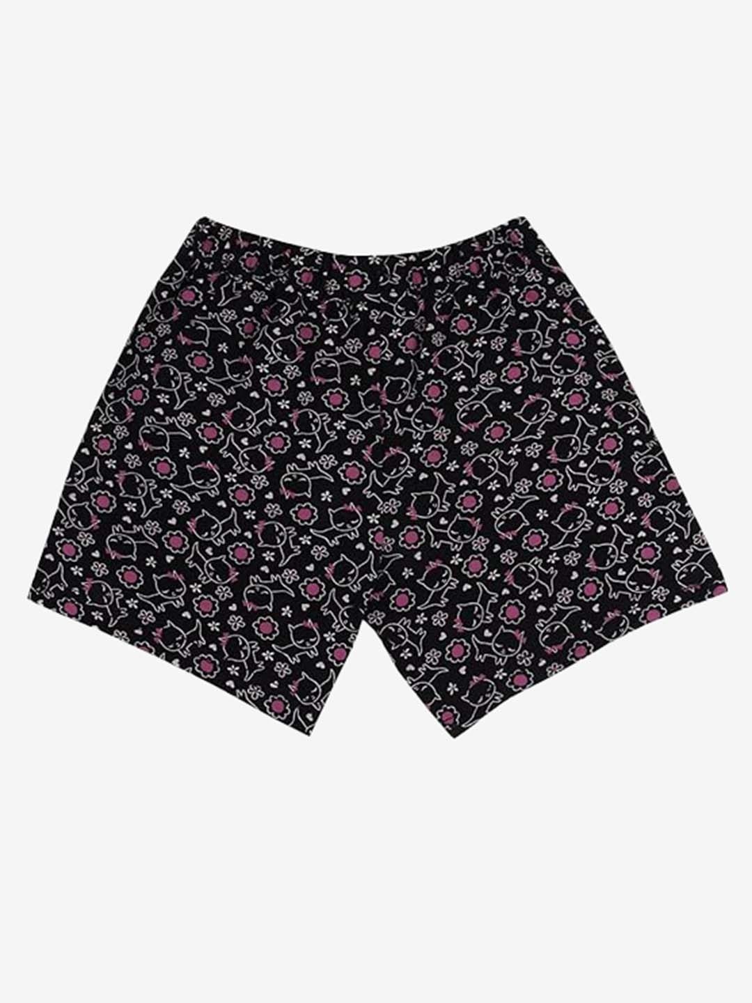 

Bodycare Kids Girls Printed Mid Rise Shorts, Black