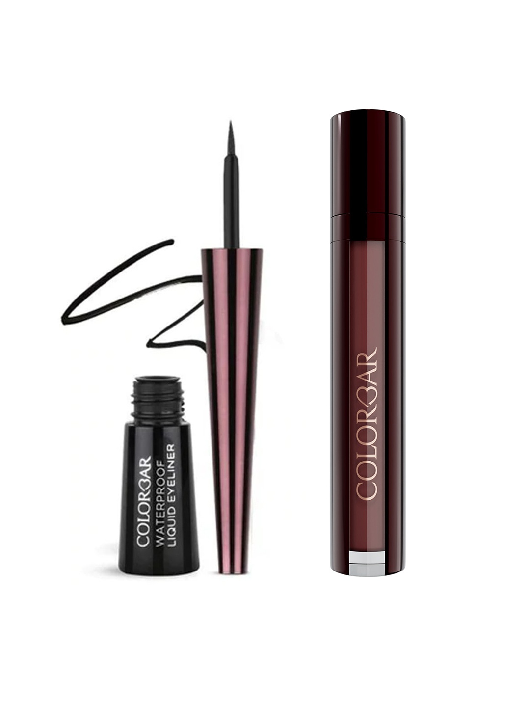 

Colorbar Set of Precision Liquid Eyeliner 2.5 ml - Black & Flawless Finish Primer - 30 ml, Pink