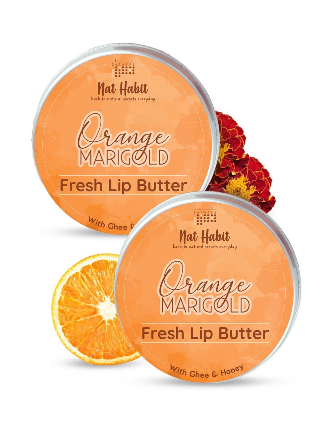 

Nat Habit Set Of 2 Orange Marigold Fresh Infused Lip Butter - 20 gm Each