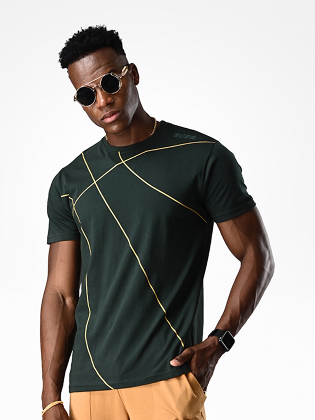 

Supa Round Neck Cotton T-shirt, Olive