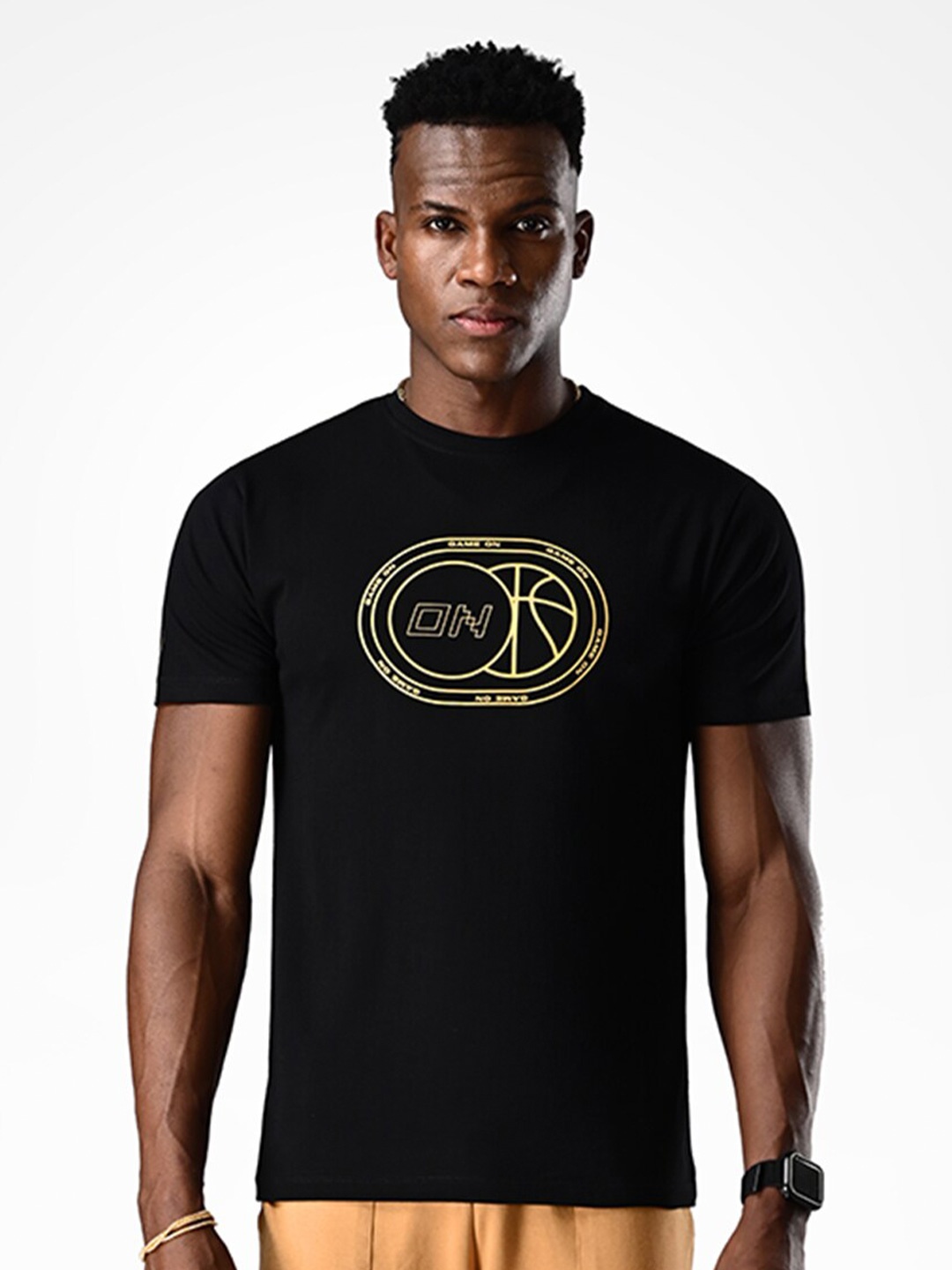 

Supa Men Solid Round Neck T-shirt, Black