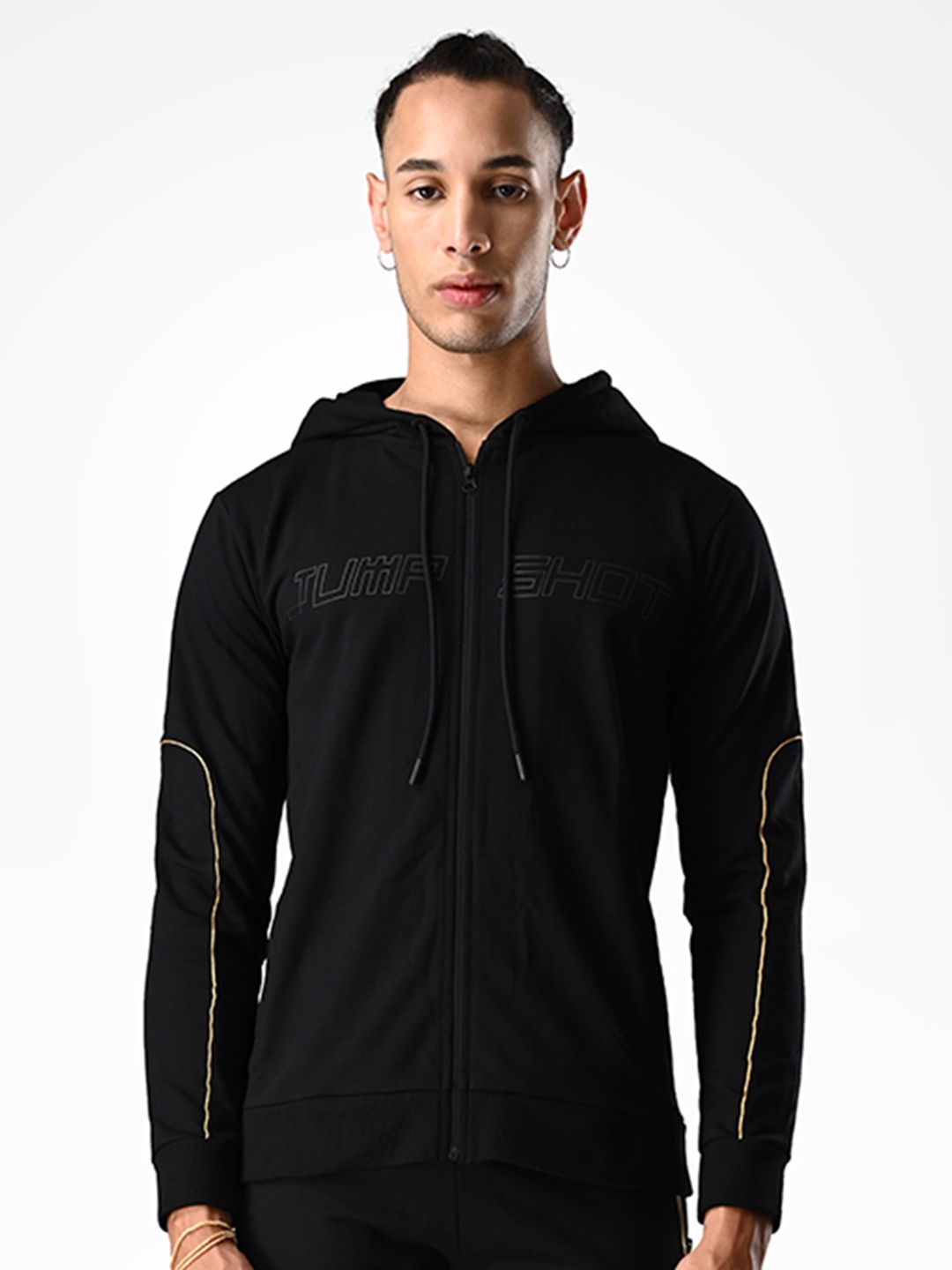 

Supa Typography Printed Hoodie Jacket, Black