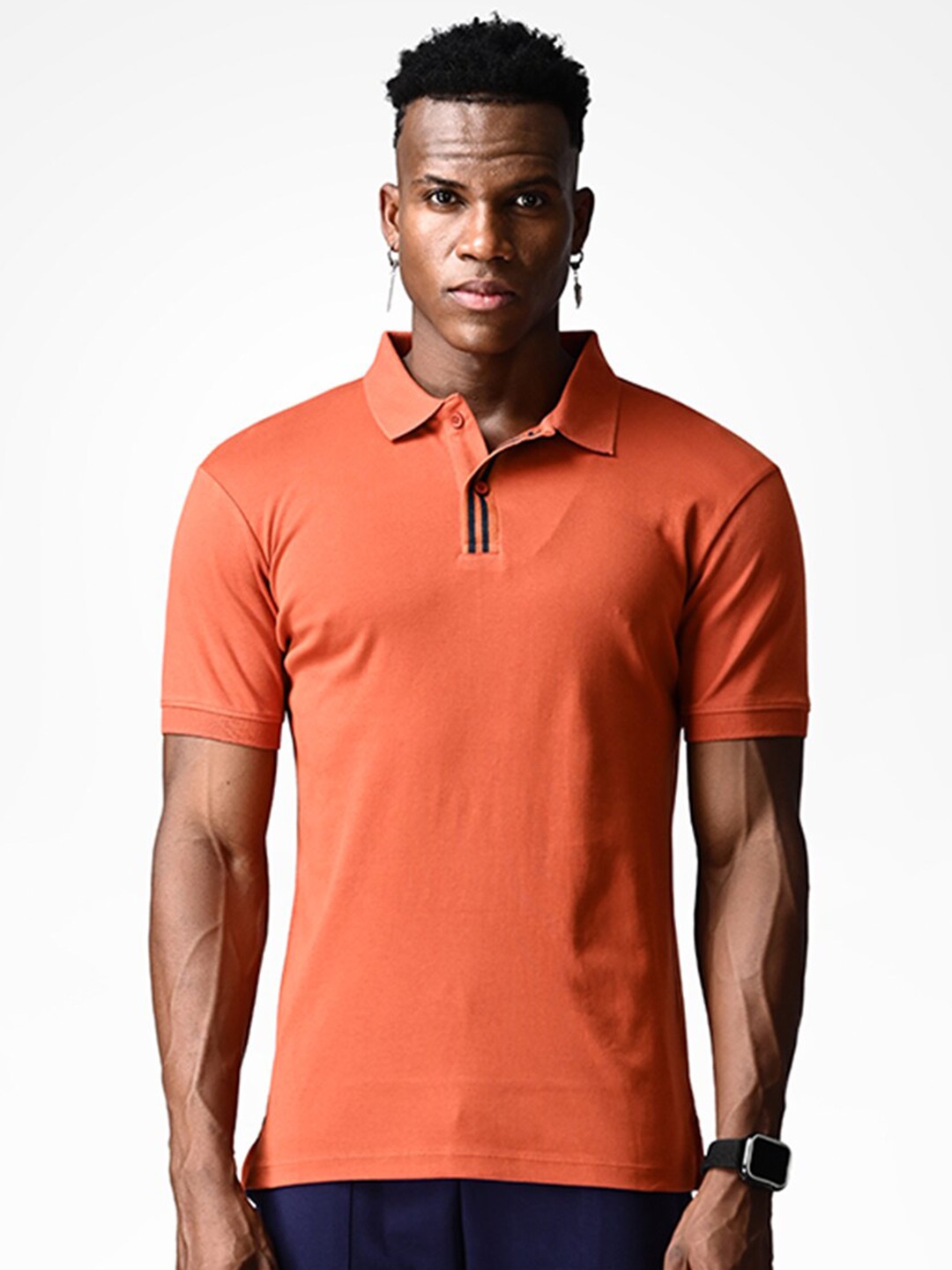 

Supa Polo Collar Cotton T-shirt, Orange