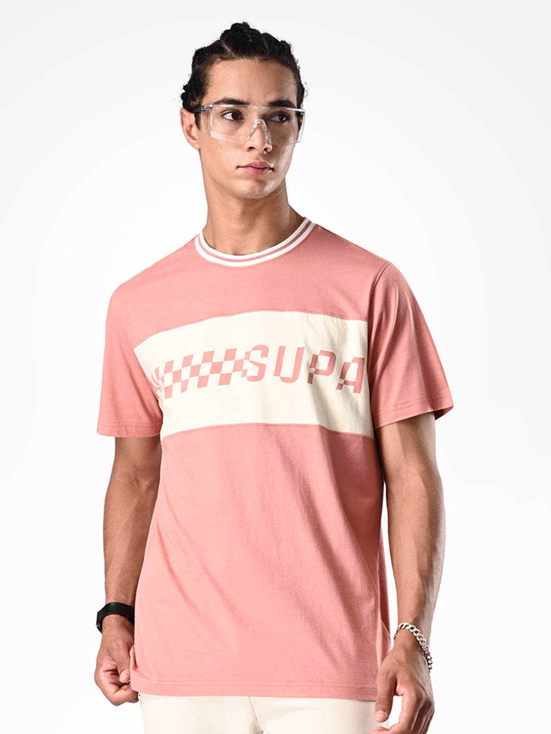 

Supa Typography Printed Cotton T-shirt, White