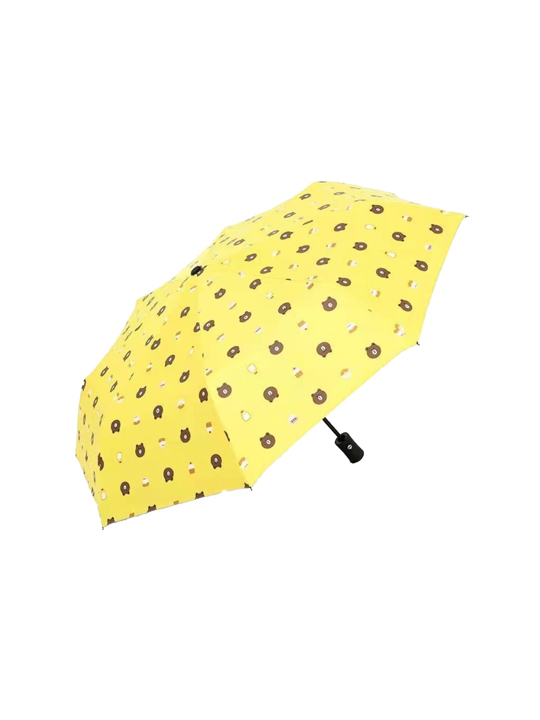 

KEKEMI 3 Fold Printed Automatic Umbrella (Pack of 1), Yellow