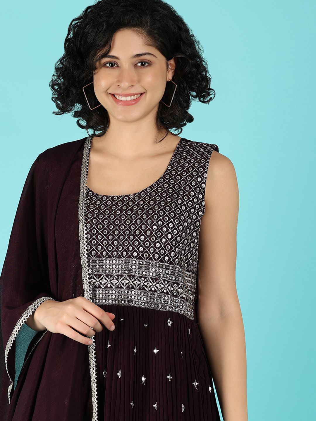 

V-Mart Fit & Flare Midi Dress, Purple