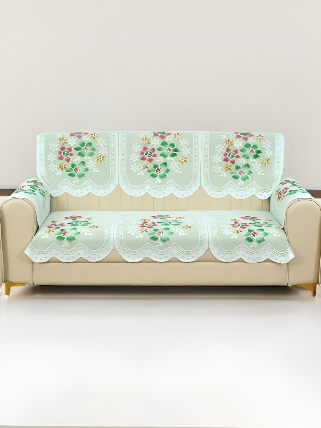 

BIGGER FISH Green Cotton Sofa Cover With Arms