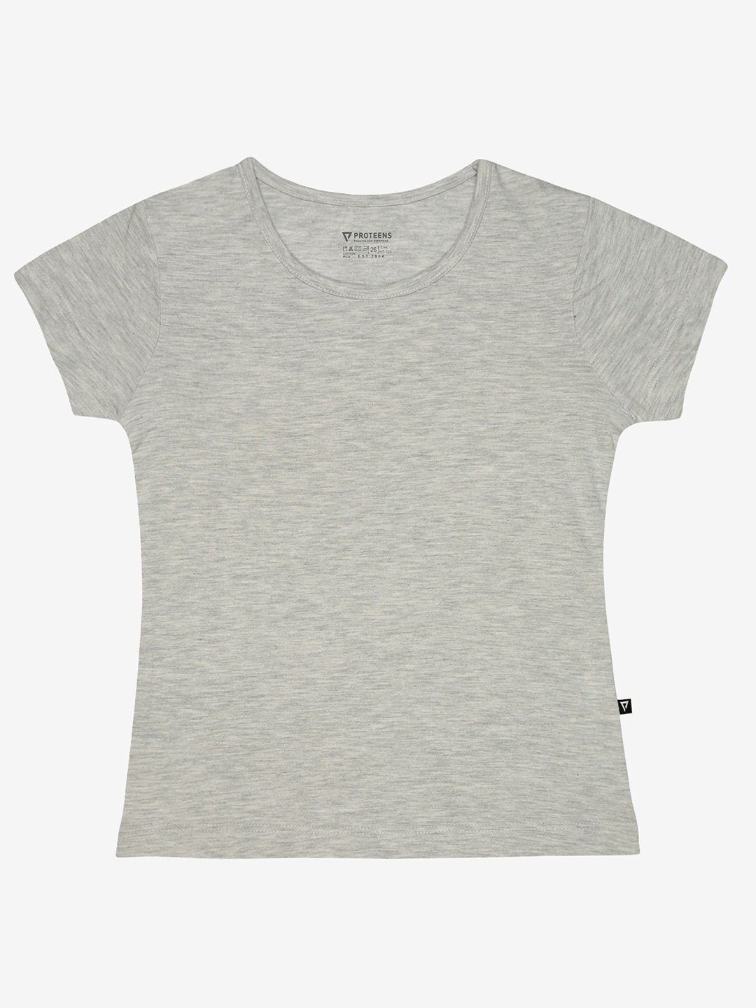 

Bodycare Girls Round Neck Solid T-shirt, Grey