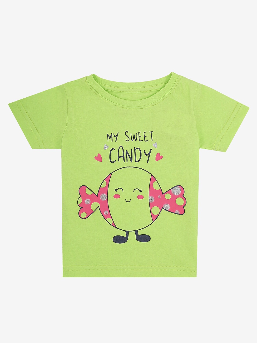 

Bodycare Girls Graphic Printed Round Neck Cotton T-shirt, Green