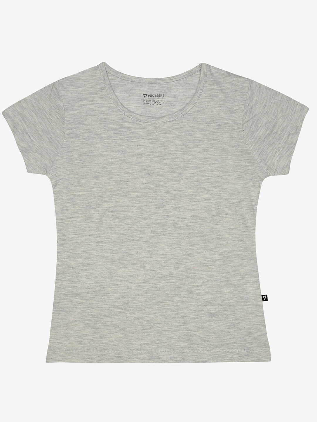 

Bodycare Girls Round Neck Solid T-shirt, Grey