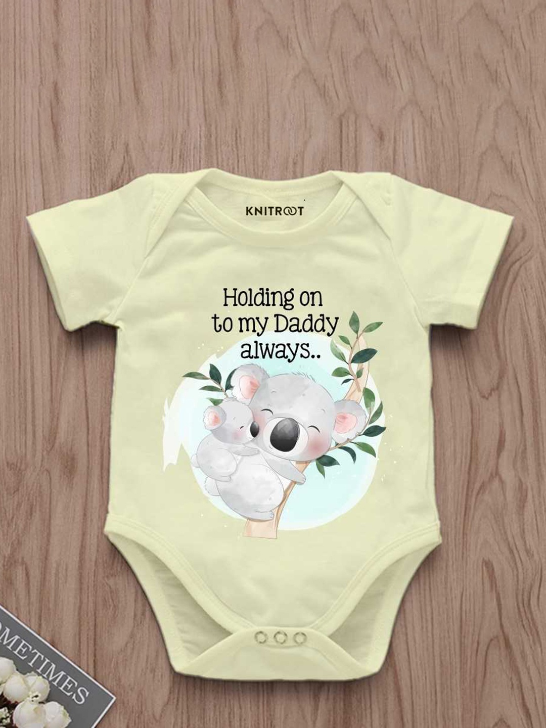 

KNITROOT Infants Father's Day Printed Bodysuit, Yellow