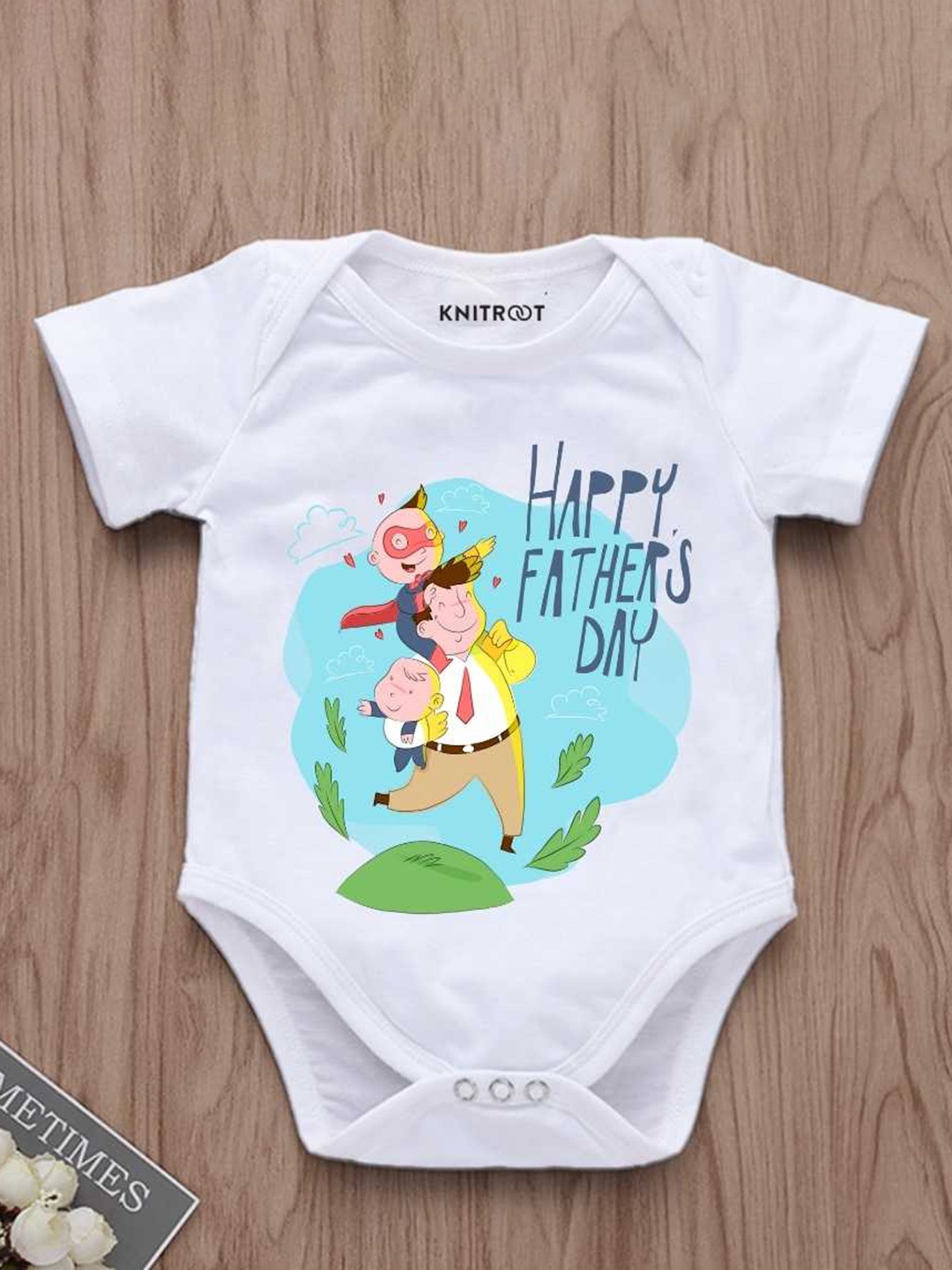 

KNITROOT Infants Printed Bodysuit, White