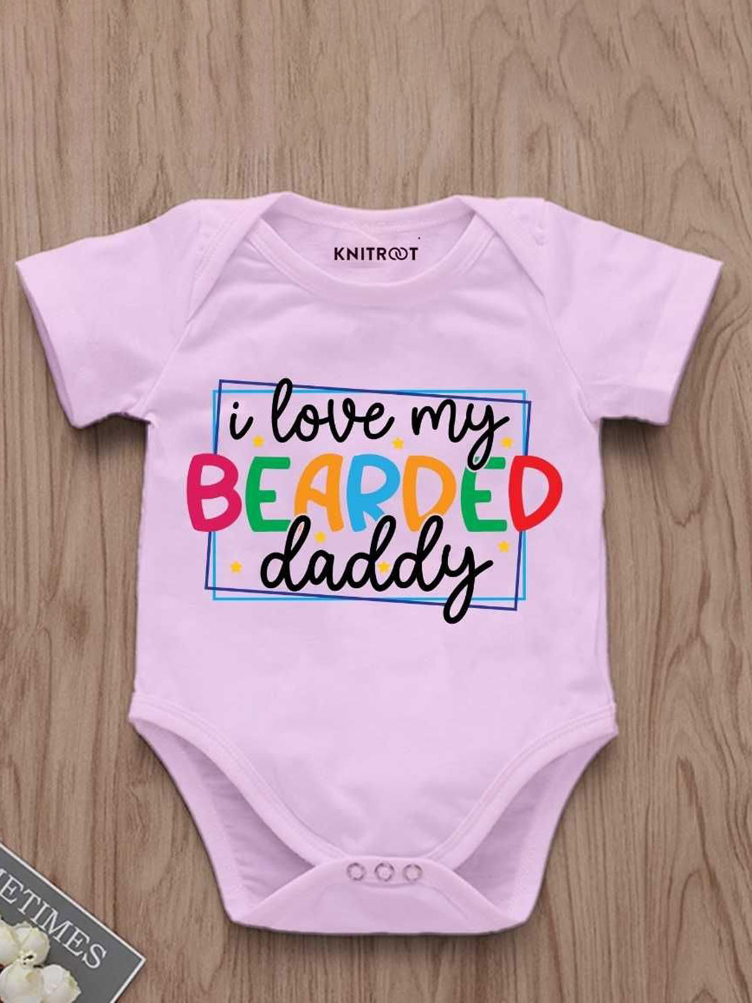 

KNITROOT Infants Father's Day Printed Bodysuit, Pink