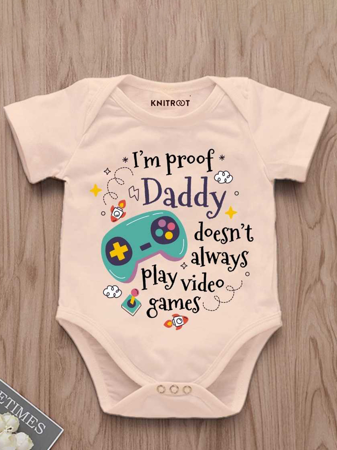 

KNITROOT Infants Printed Bodysuit, Peach