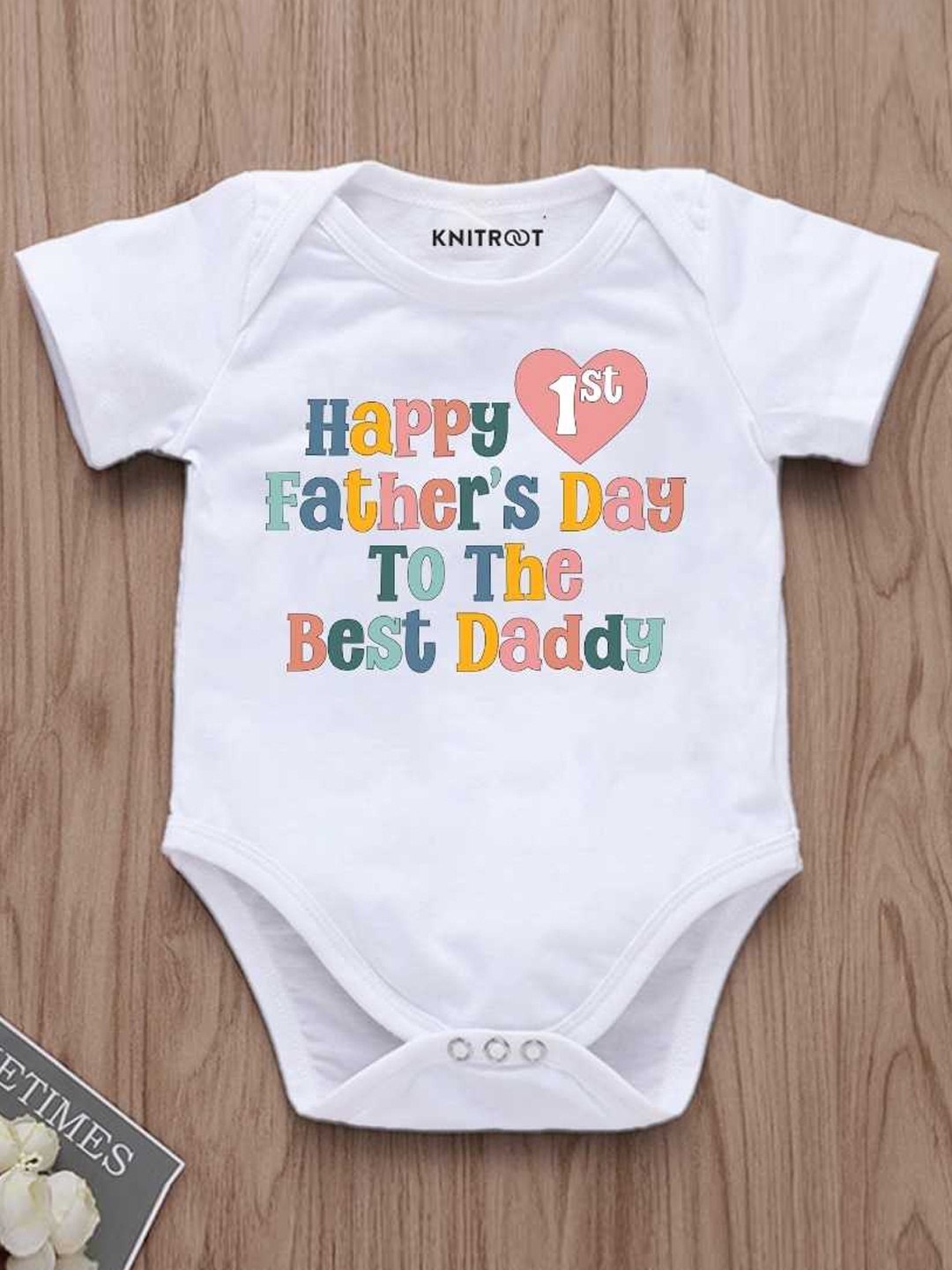 

KNITROOT Infants Printed Bodysuit, White