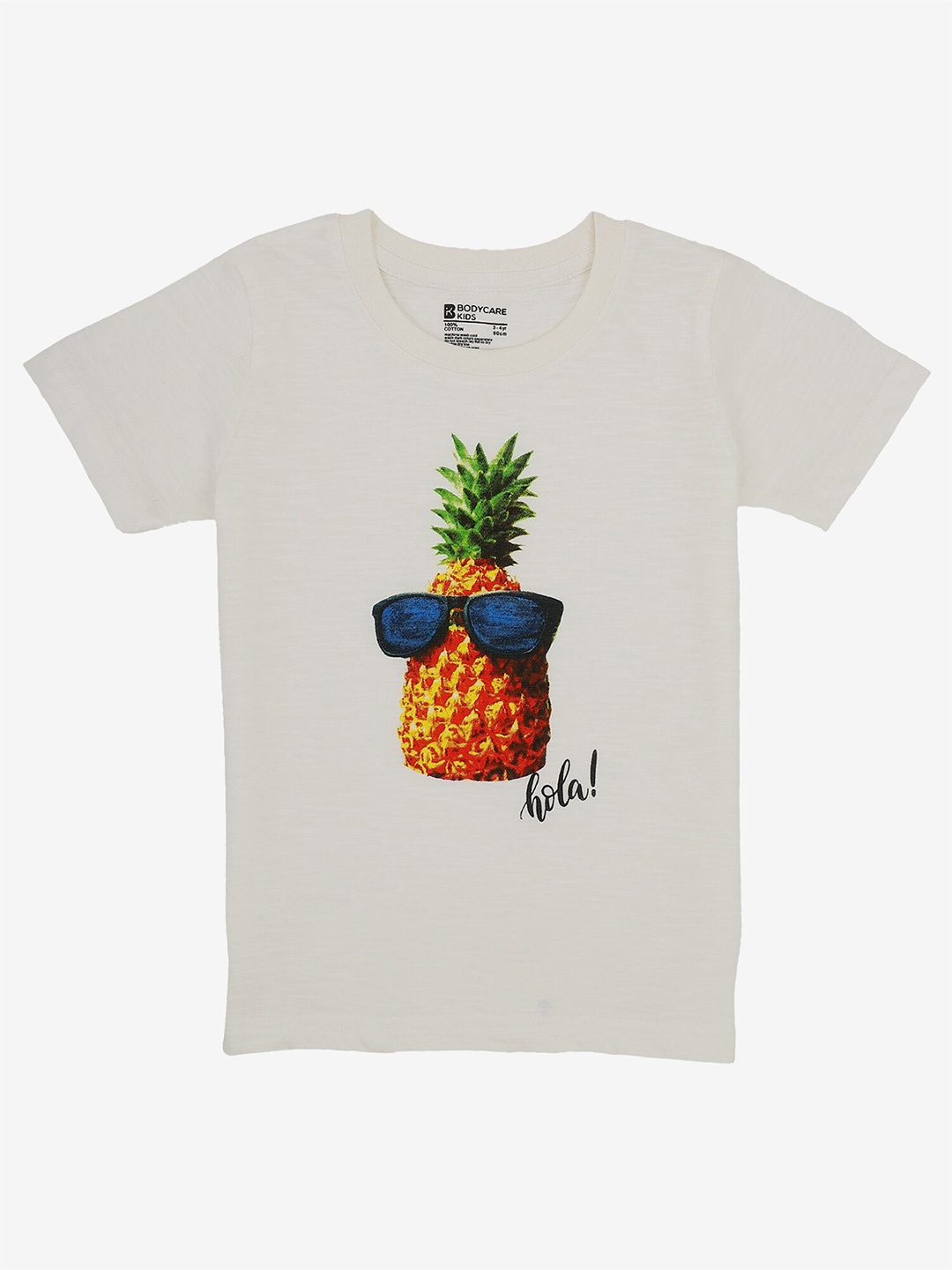 

Bodycare Boys Graphic Printed Round Neck Cotton T-shirt, Off white