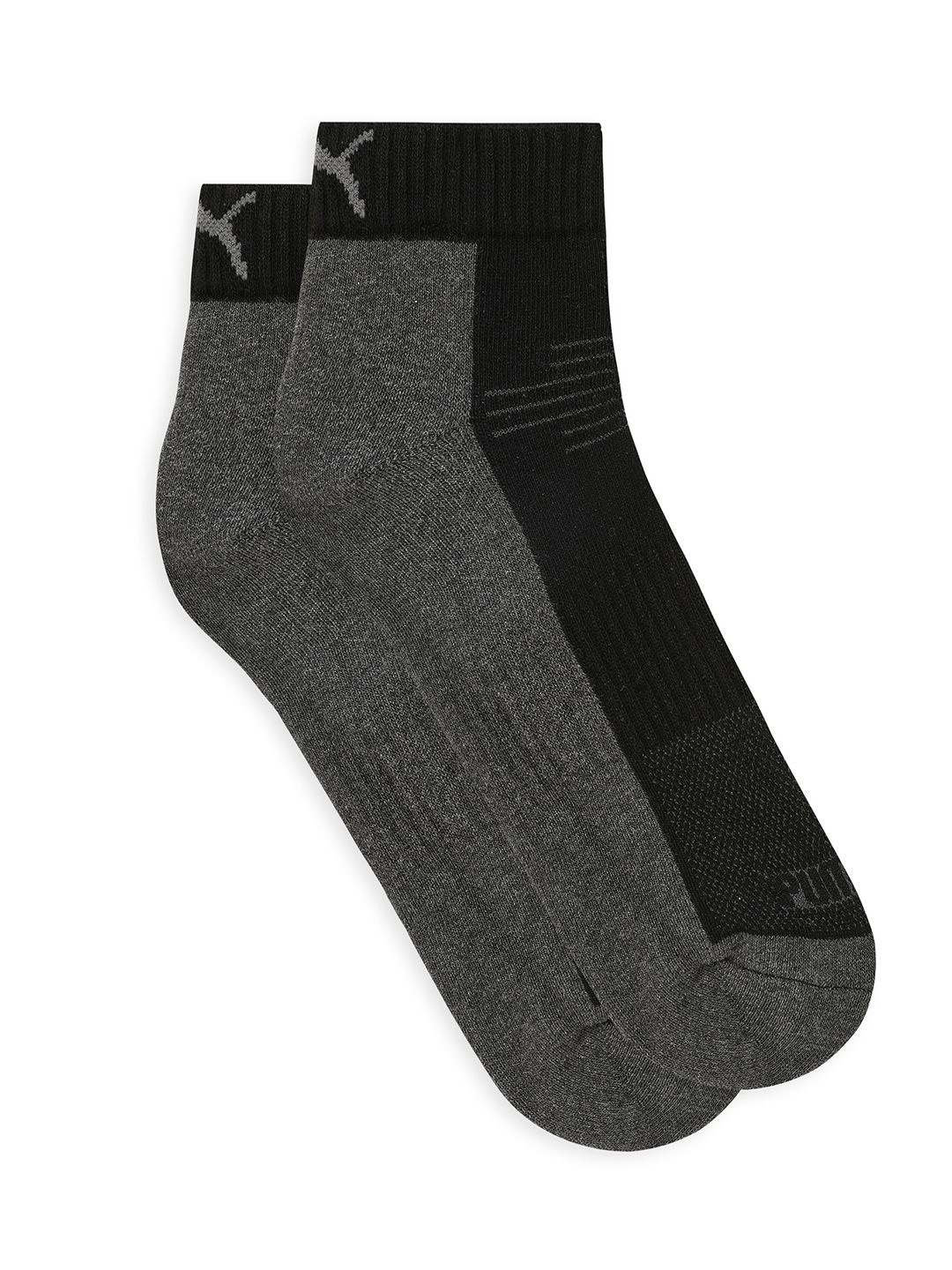 

Puma Unisex Multi-Sport Quarter Pack Of 2 Cotton Ankle-Length Socks, Grey