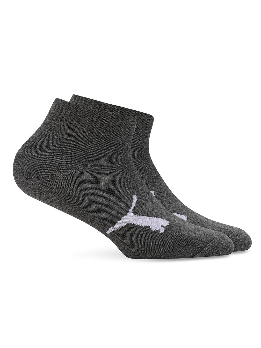 

Puma Quarter Unisex Pack Of 2 Cotton Ankle Length Socks, Grey