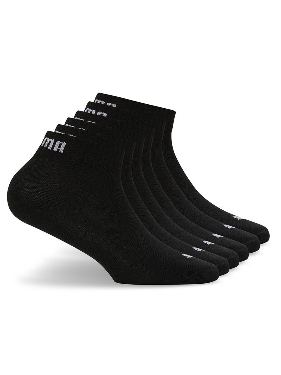 

Puma Unisex Pack of 6 Patterned Cotton Ankle Length Socks, Black