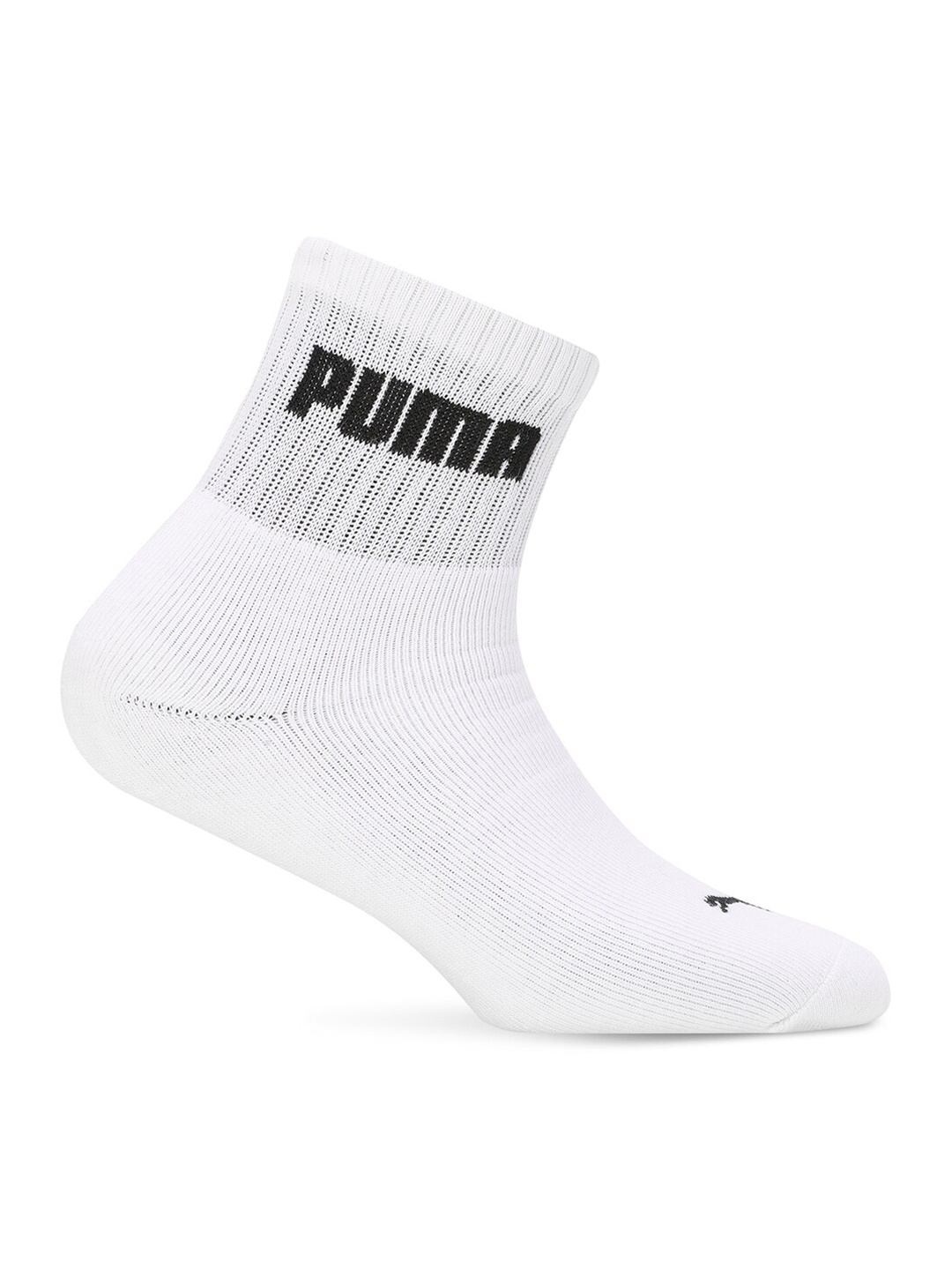 

Puma Men Patterned Cotton Above Ankle-Length Quarter Socks, White