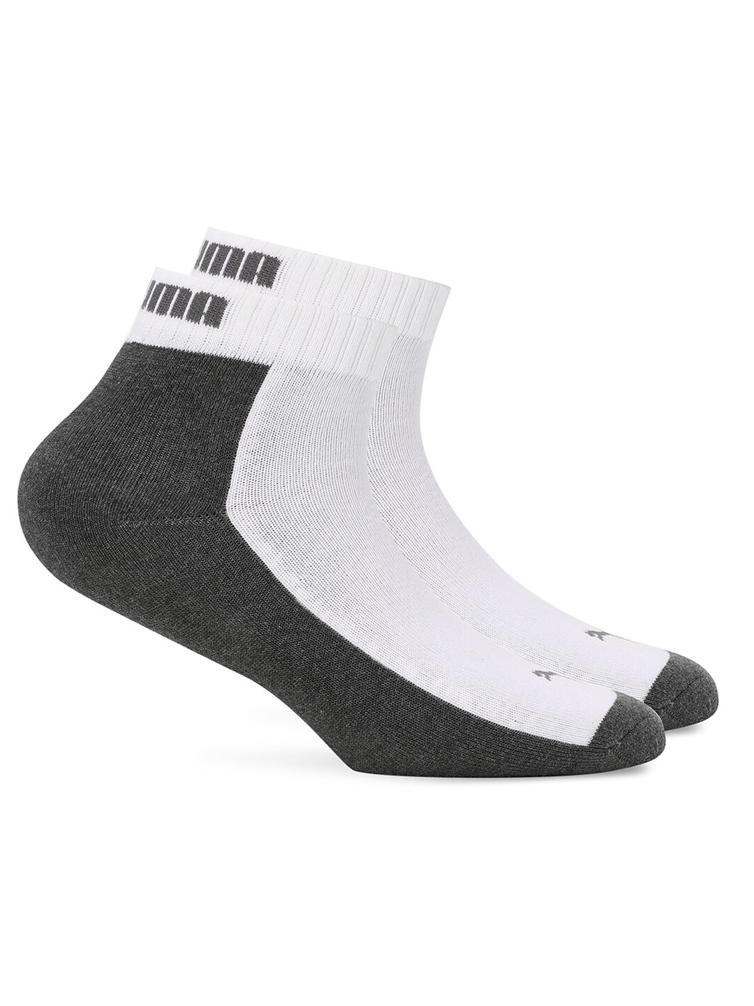 

Puma Unisex Pack Of 2 Colourblocked Cotton Ankle-Length Socks, Grey