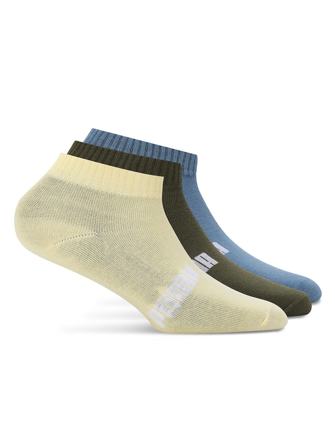

Puma Unisex Pack Of 3 Ankle Length Socks, Blue